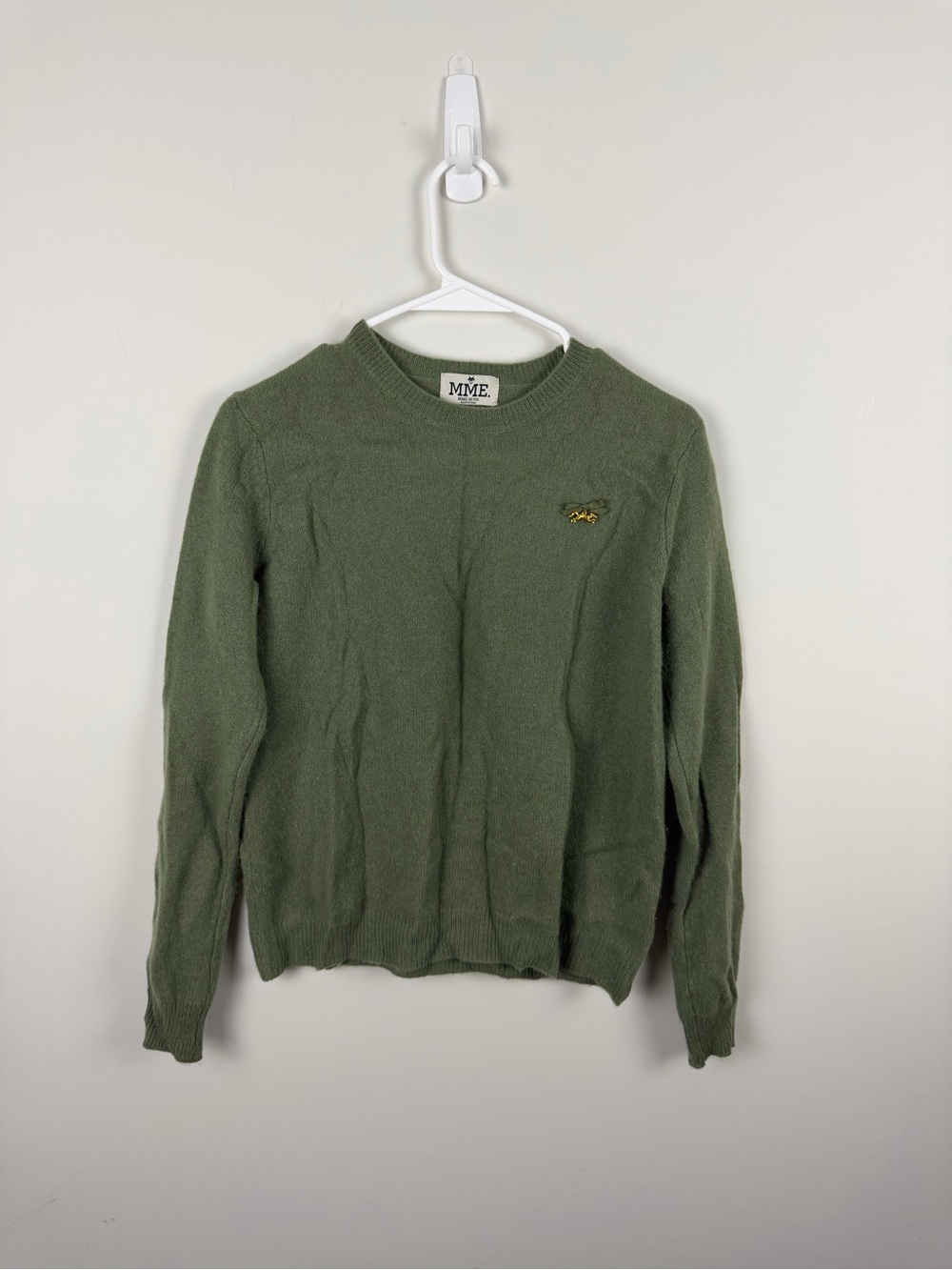 MME Olive Green Crewneck Sweater — Women's Lightweight Knit